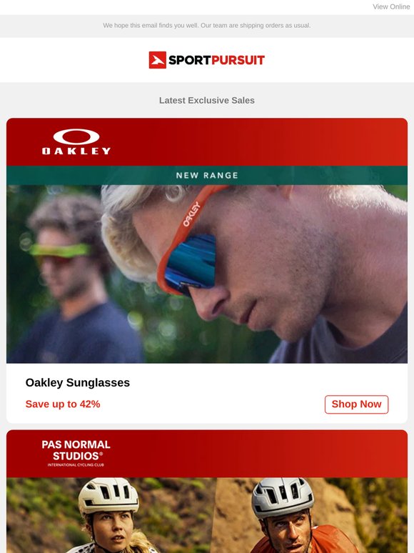 Oakley Sunglasses | Pas Normal Studios | New Running Shoes | Super.Natural Merino | Veho | Up to 85% Off!