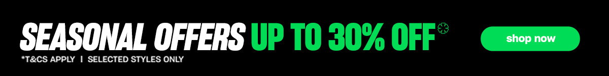 A header banner with text 'Seaonal Offers Up to 30% off*' with a shop now button