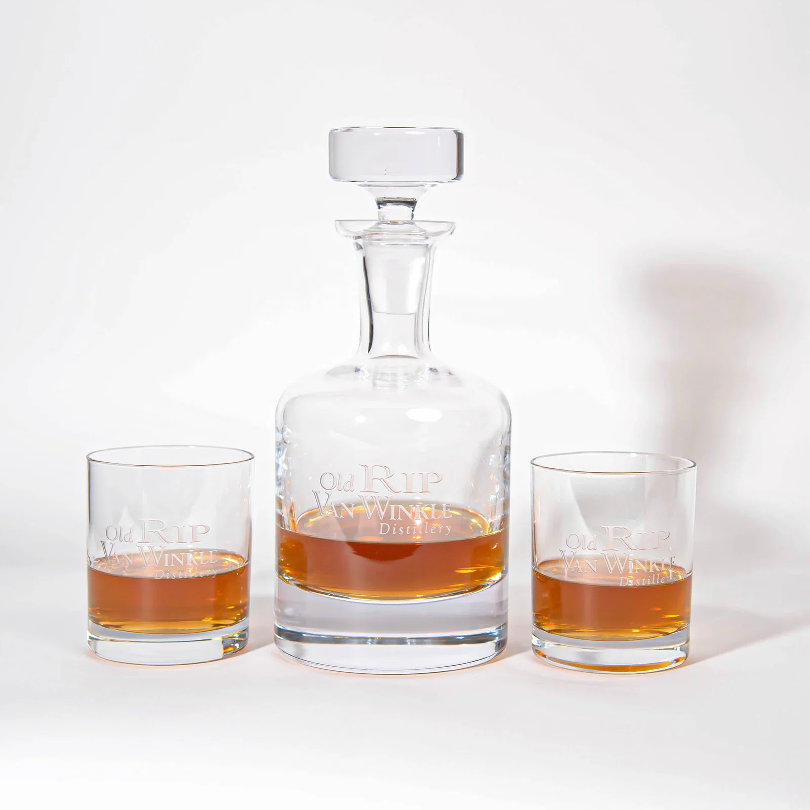 Image of Old Rip Van Winkle Decanter & Set of 2 Rocks Glasses