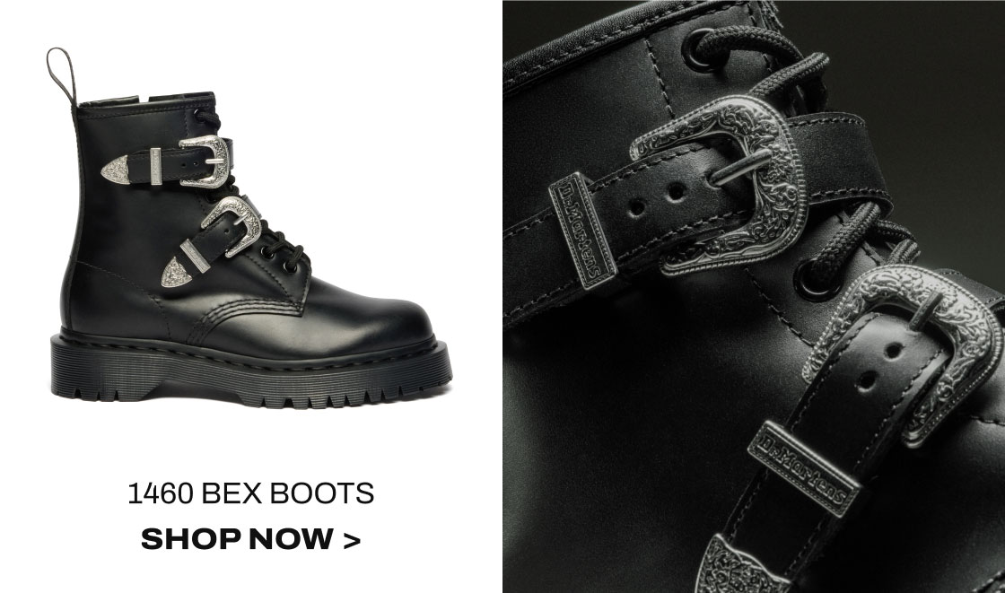 1460 Bex Western Buckle Leather Boots