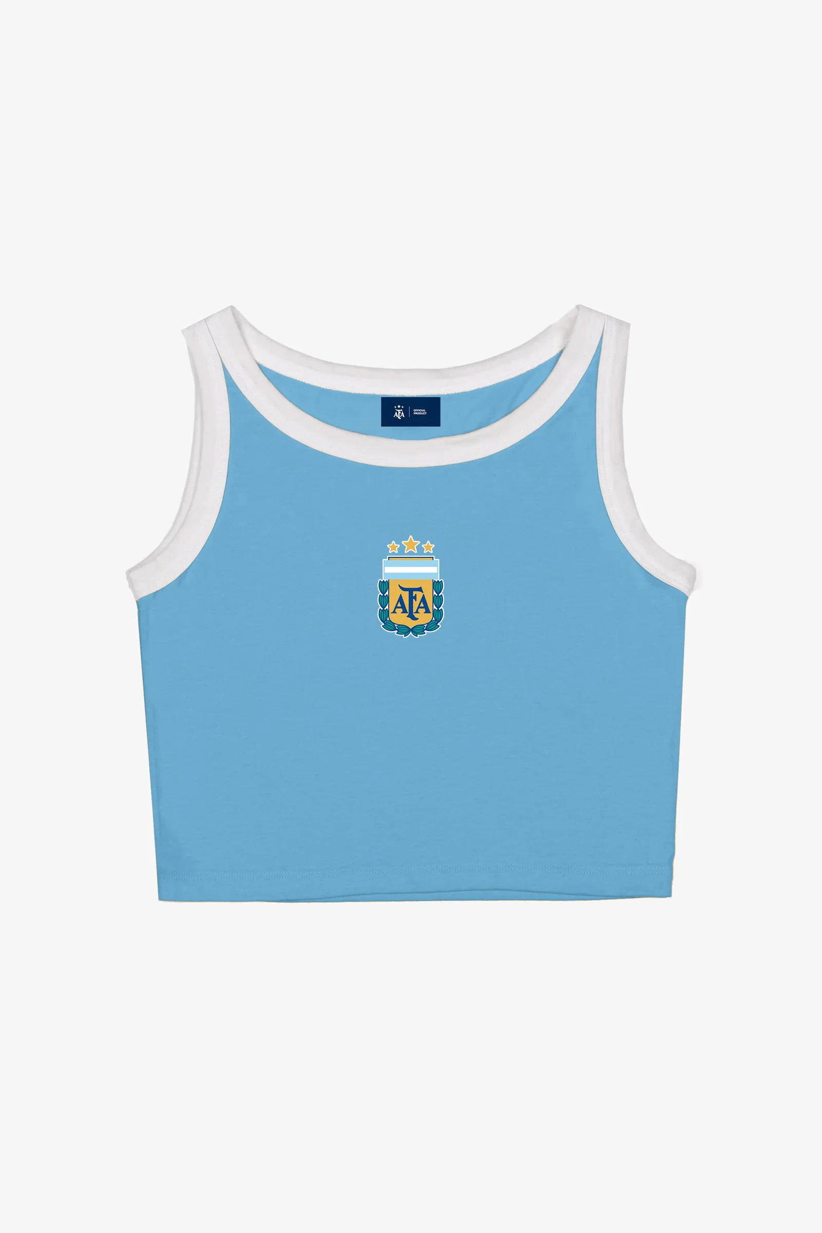 Image of Argentina Women's Cropped Tank - Light Blue
