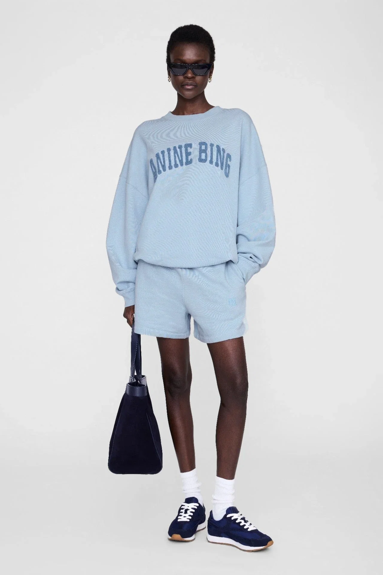 Image of Kam Short Framed Monogram Pale Blue