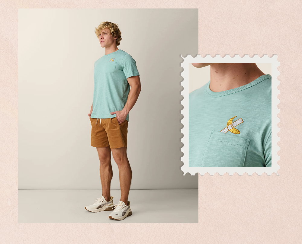 LA BANANA EMBROIDERED - PIMA SLUB POCKET TEE