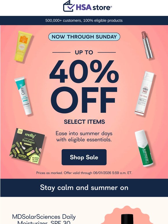 Kick off summer + up to 40% off!