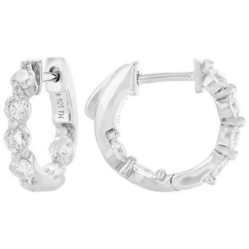 Moissanite Platineve Inside-Out Hoop Earrings 1.20ctw DEW