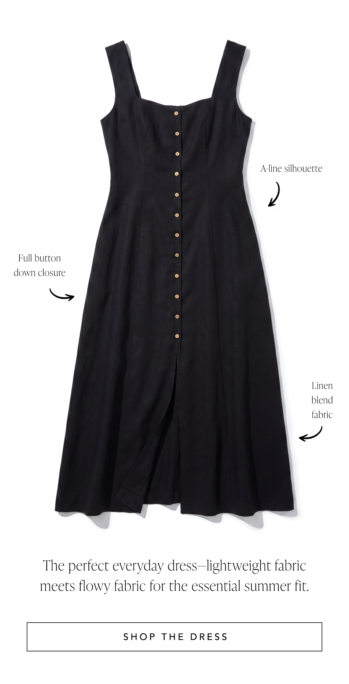 Sleeveless Button Down A Line Maxi Dress