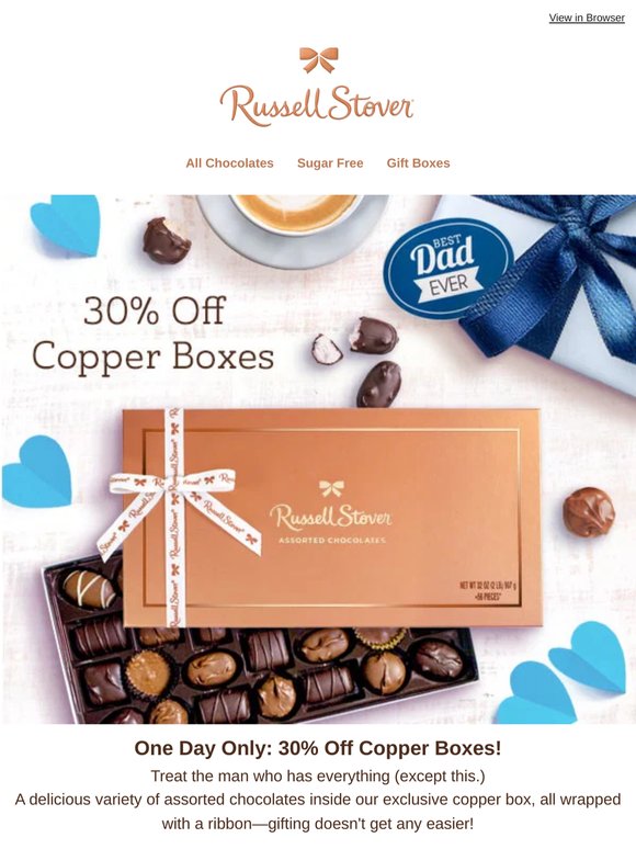 30% Off Copper Boxes & 25% Off Jelly Beans!