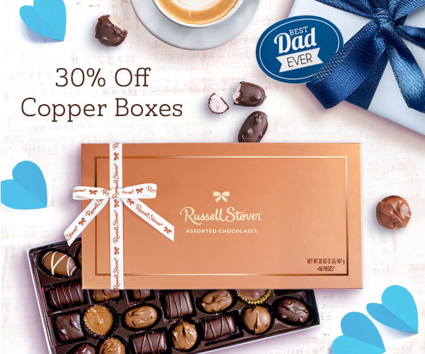 copper assorted chocolate boxes are 30% off