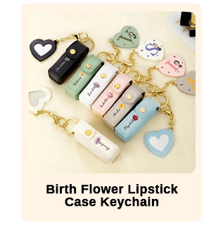 Birth Flower Lipstick Case Keychain