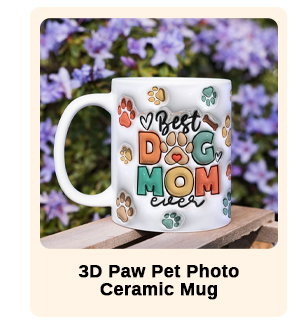 3D Paw Pet Photo Ceramic Mug