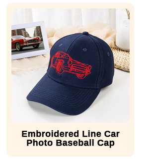 Embroidered Line Car Photo Baseball Cap