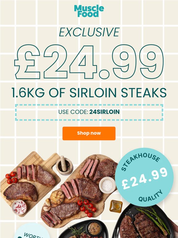 £24.99 For 8 Sizzling Sirloin Steaks🔥