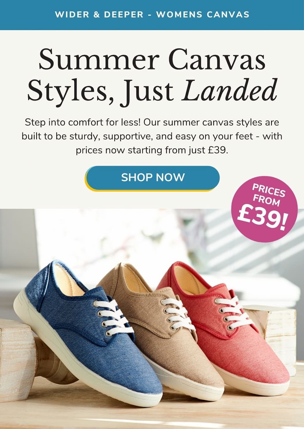 Womens Canvas Shoes from £39