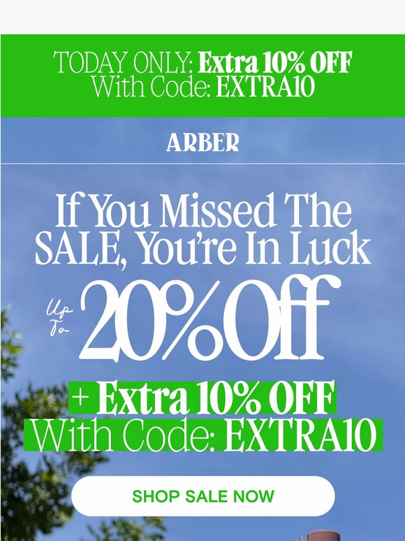 TODAY ONLY: Extra 10% off + up to 20% your entire order
