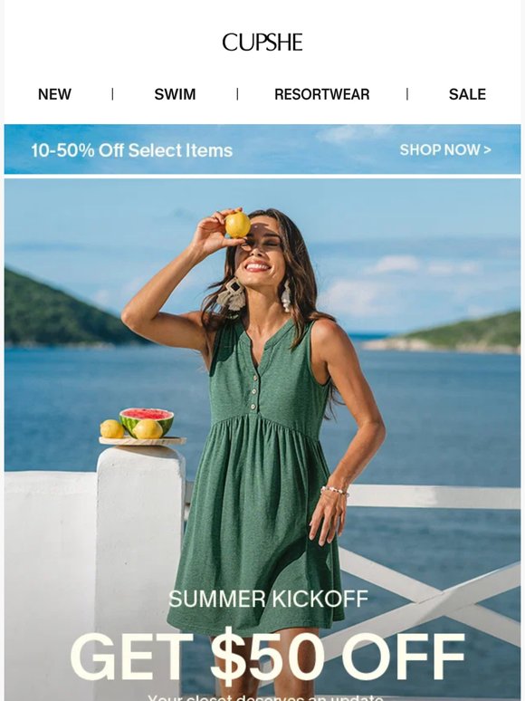 Fill Your Summer Closet with $50 Off