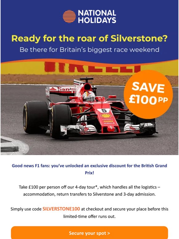 £100pp off the F1 British Grand Prix? Yes please!
