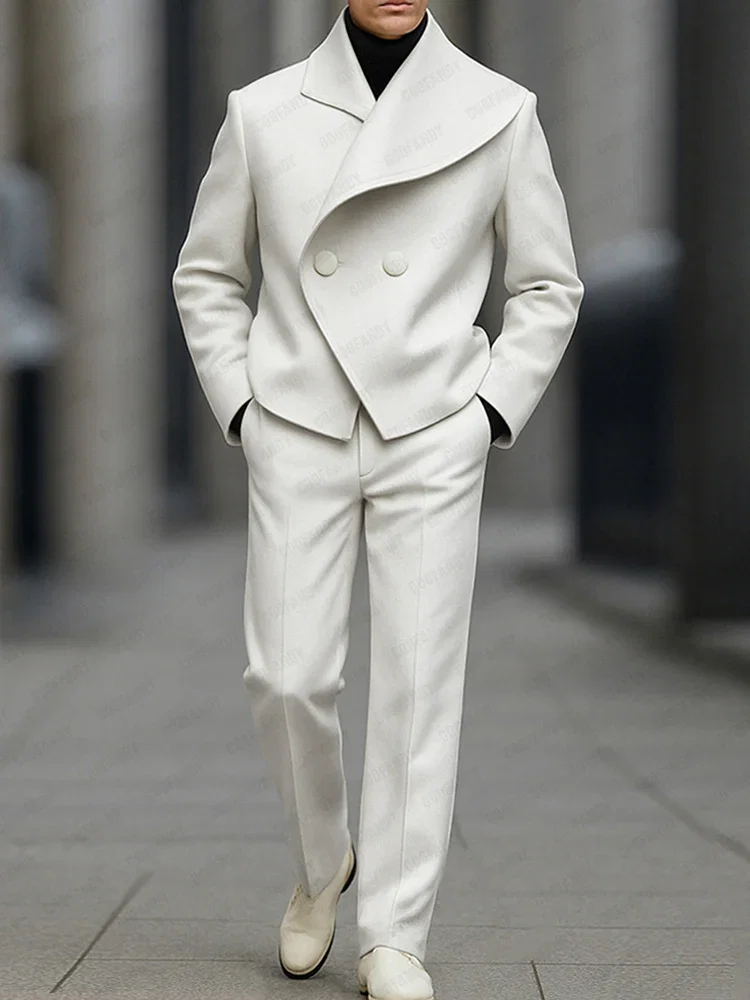 Image of Stylish Asymmetry Design Blazer Pants Set