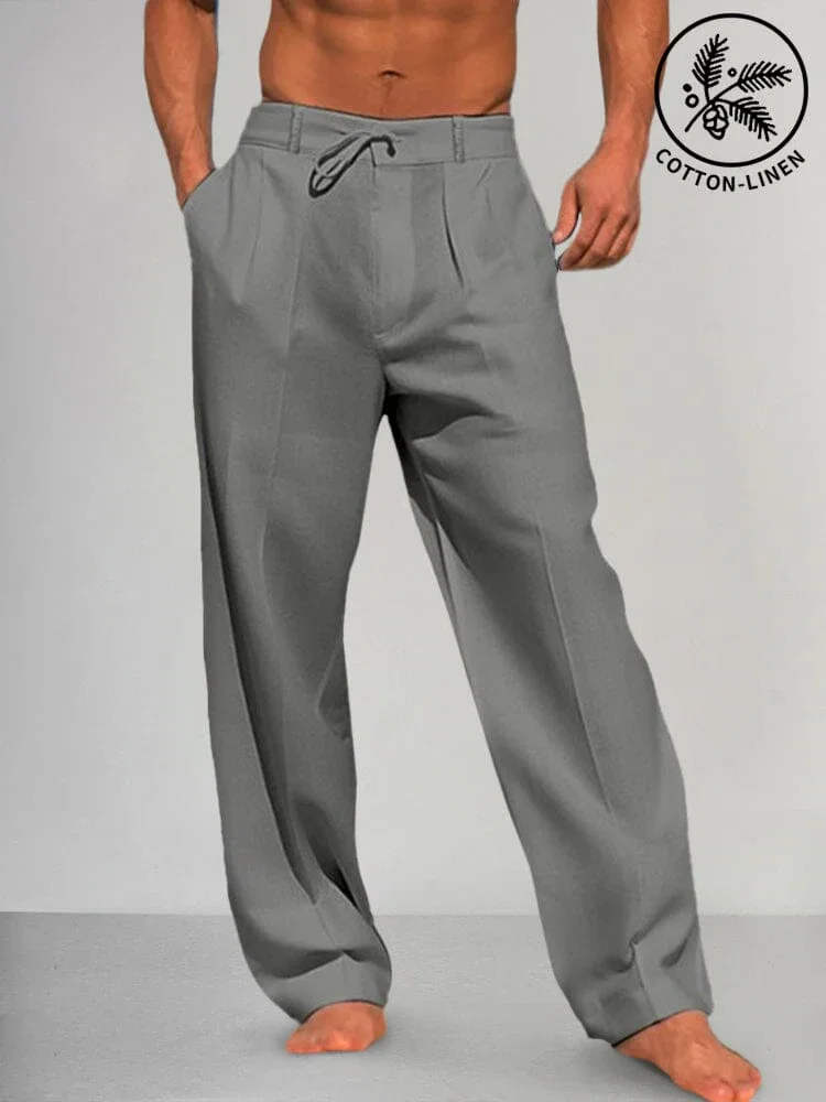 Image of Cozy Straight Leg Cotton Linen Pants