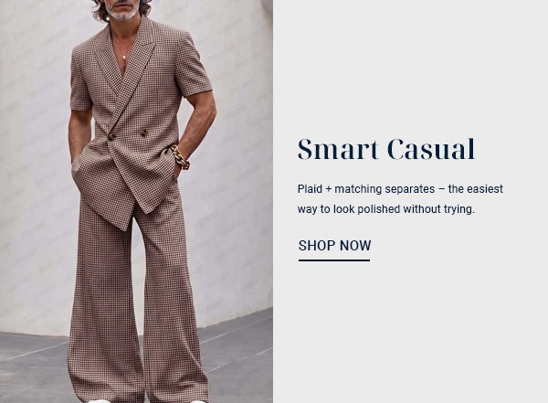 vintage-smart-casual-plaid-matching-set