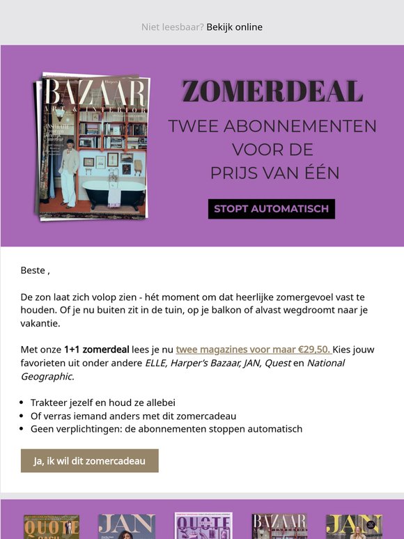 ☀️ Zomercadeautje? 2 tijdschriften voor €29,50