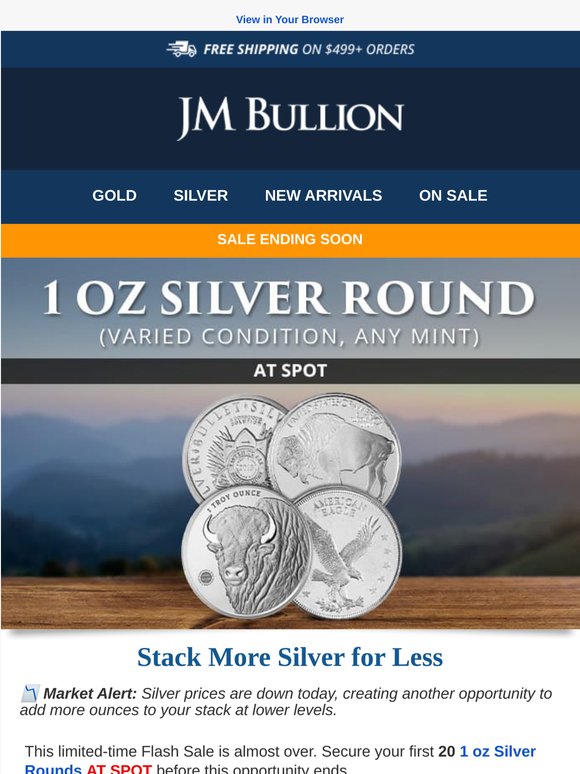 📉 Market Alert: Silver Down + Spot Deal Ending Soon