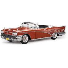 1958 Buick Limited Rivera Convertible - Garnett Red 1:18 Scale Diecast Model Car by Sunstar