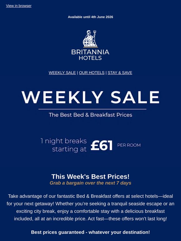 Make the most of the sunshine — with our last minute deals!