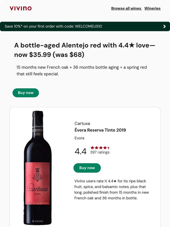 47% off Cartuxa Reserva 2019