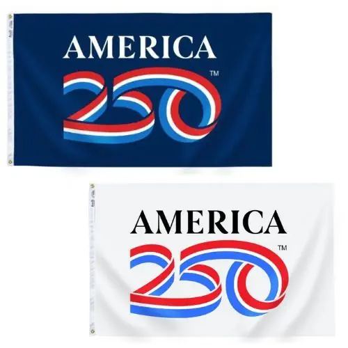 Blue and White America 250 Flag