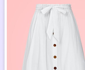 Beautiful Button Front Lace Trim Skirt