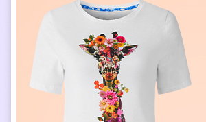 Floral Fancy Giraffe Graphic T-Shirt