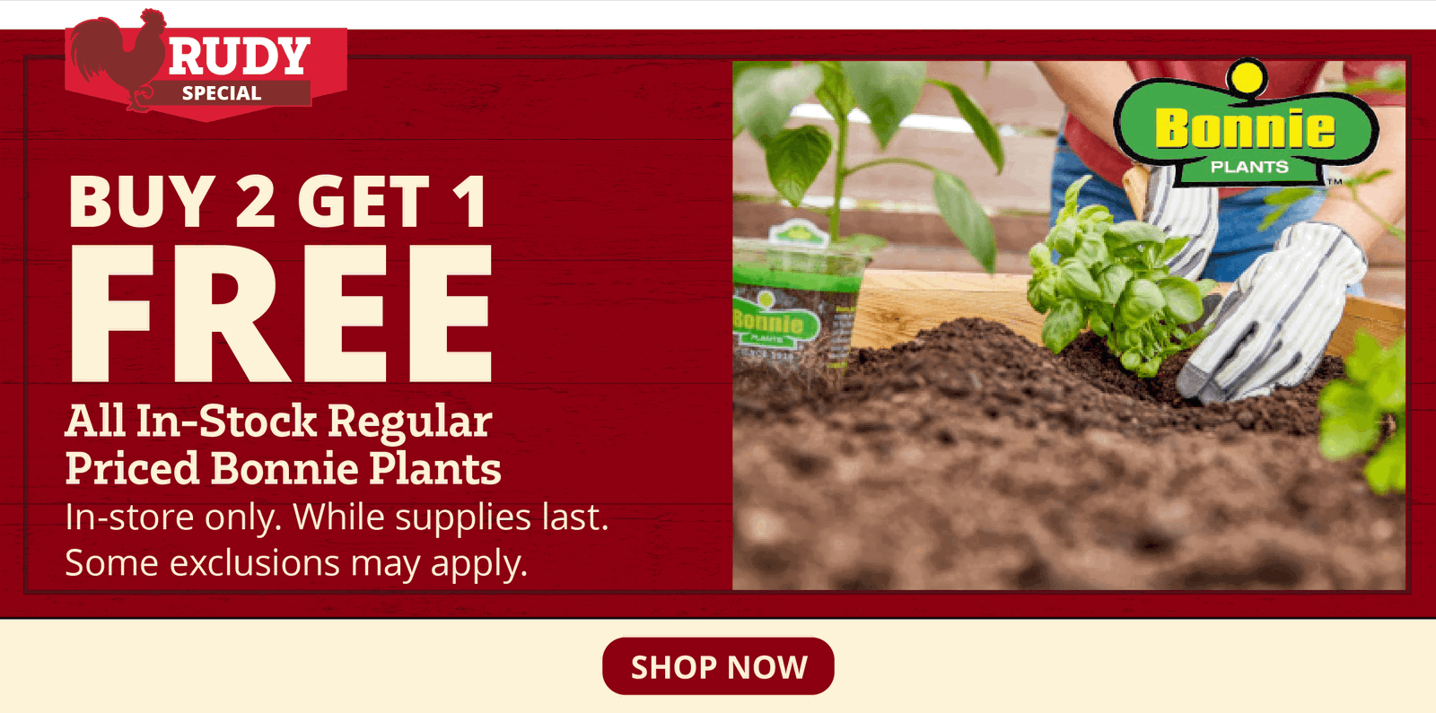 Buy 2 Get 1 Free Bonnie Plants