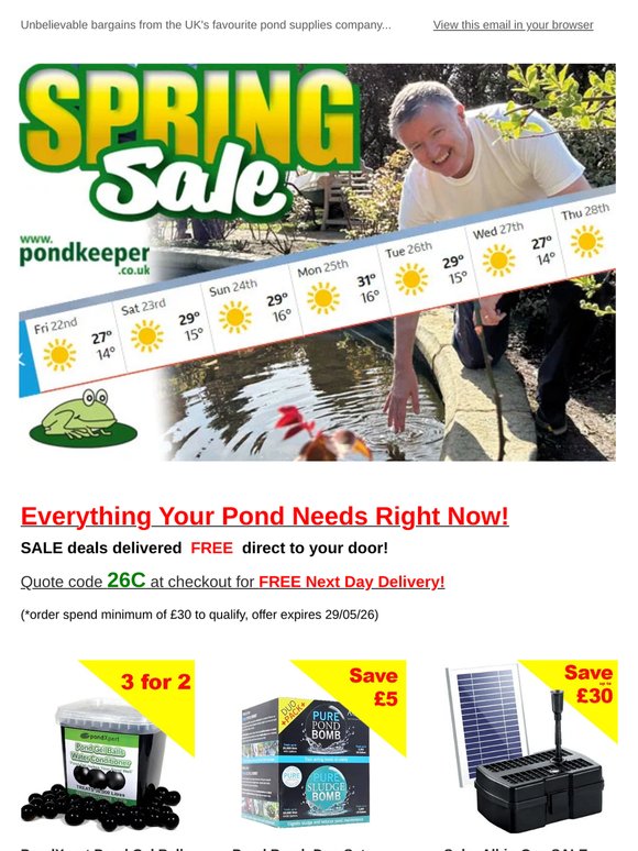 Subscriber SALE: Pond Supplies Price Crash ☀️