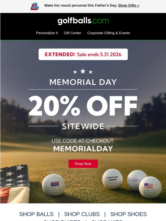 Extended! Memorial Day Sale ⭐ Take 20% OFF Your Order, Ends Soon