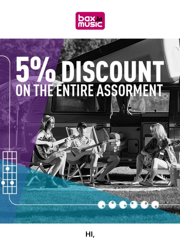 Your 5% Summer Discount is here! ☀️🎸