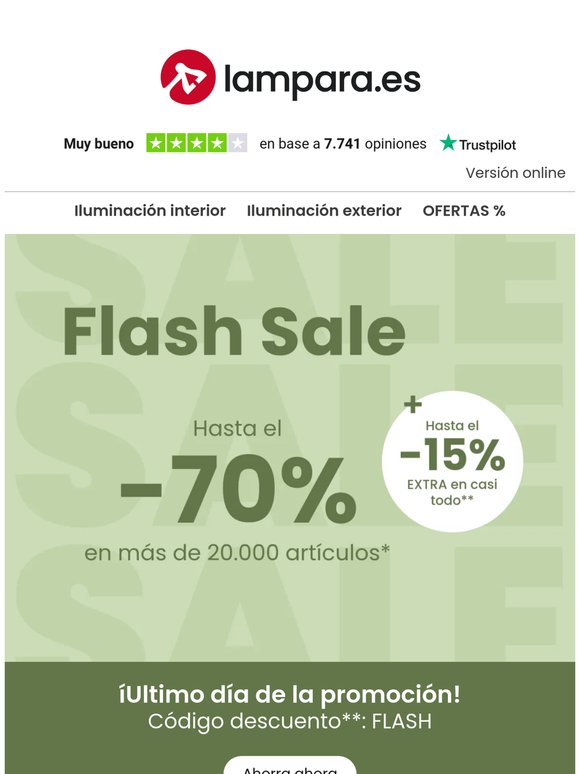 Flash Sale – hasta un 15% extra 🌞