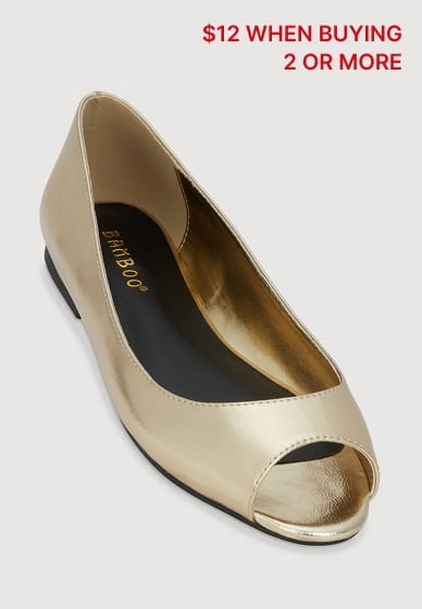 Shop Peep Toe Ballet Flats