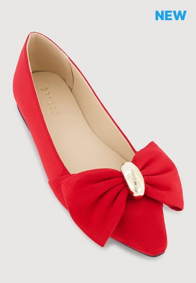 Shop Stylish Pointed Toe Bow Detail Flats