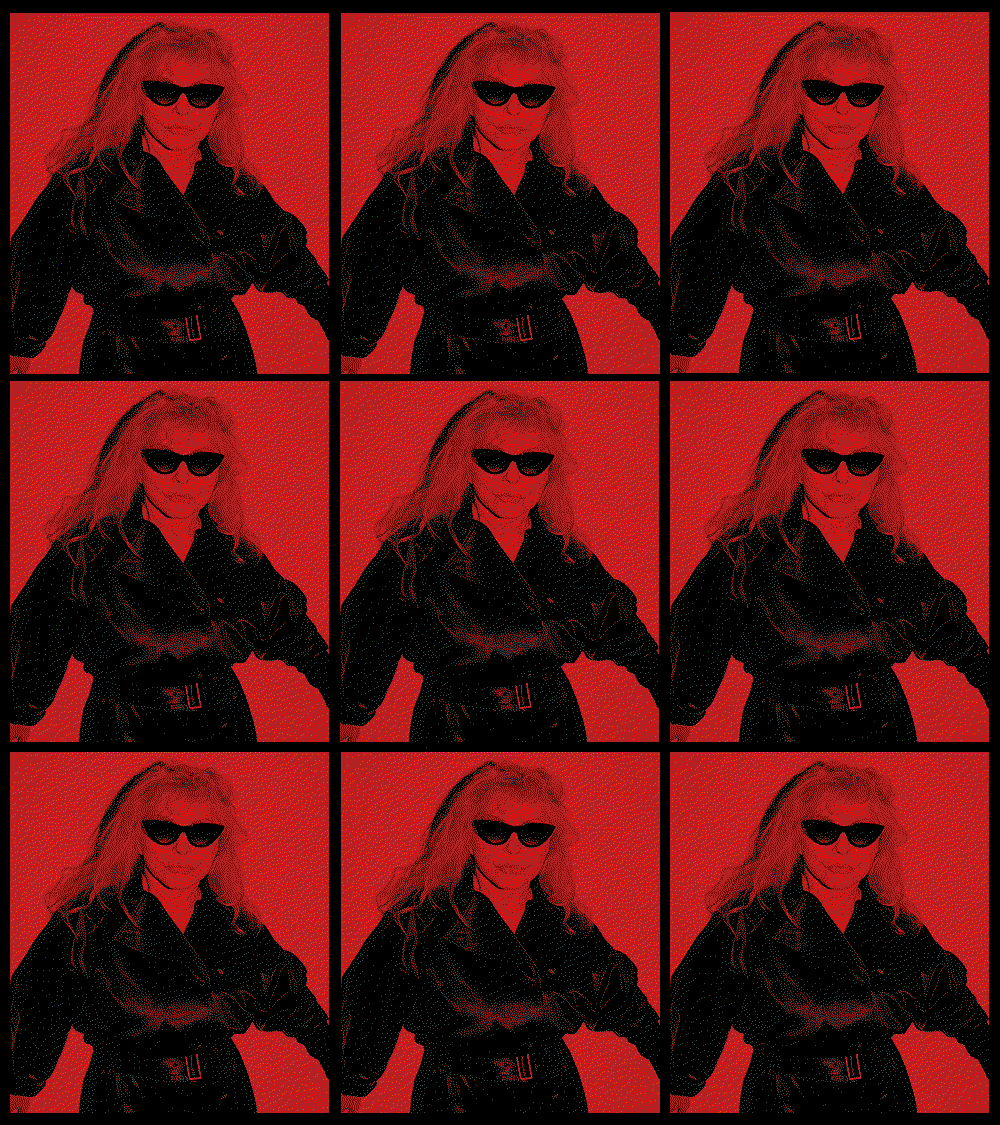 Debbie Harry wearing the Maria 003 Sunglass in Black.