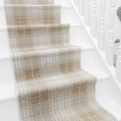 Plaid Brown Stair Runner