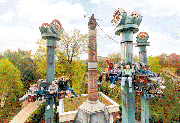 Diverse beelden van attracties in de Efteling