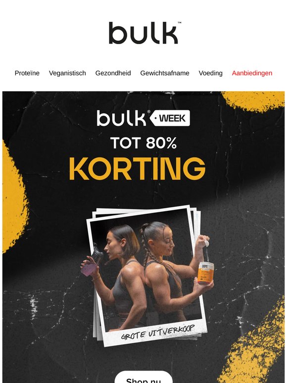 Bulk Week-deals zijn hier 💪 Bespaar tot 80%