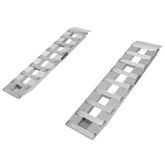 Image of 4' L x 12" W Hook & Plate Hybrid End Aluminum Car Trailer Ramps, Knife Foot - 3,000-lb. per axle Capacity