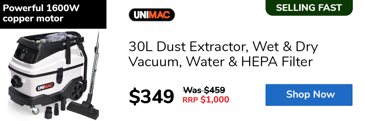 30L Dust Extractor, Wet & Dry Vacuum, Water & HEPA Filter