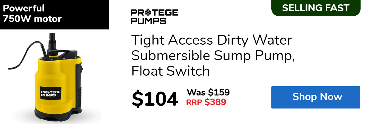 Tight Access Dirty Water Submersible Sump Pump, Float Switch