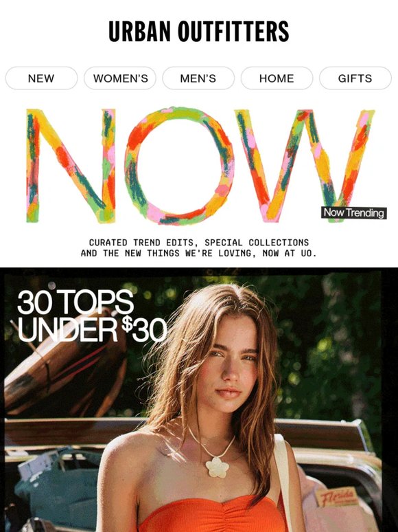 Trending@UO · 30 Tops Under $30