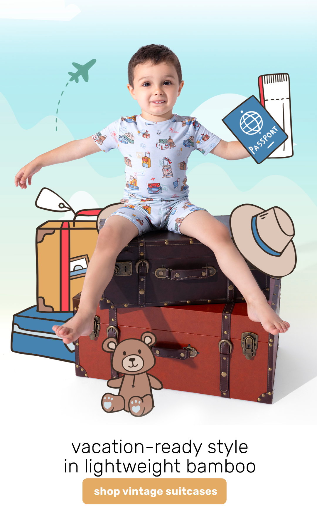 vintage suitcases short sets
