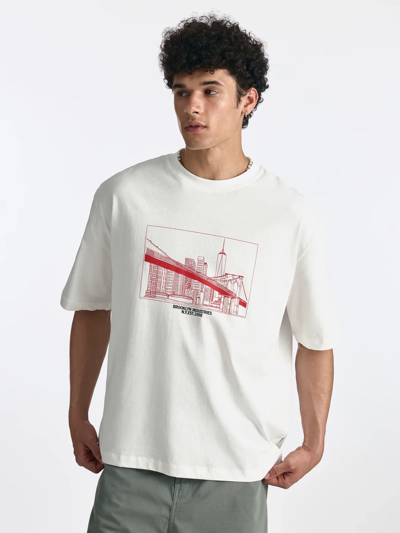 Image of Men's Brooklyn Bridge T-Shirt in White