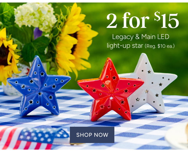 2 for $15 legacy & main LED light-up star (reg. $10 ea.)