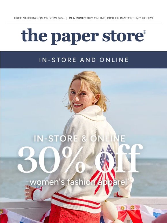 Fashion sale: don't miss 30% savings!